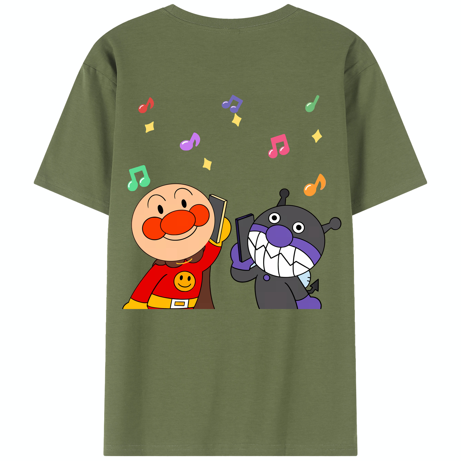 （画像用） アンパンマン Anpanman 綿100％半袖Tシャツ（背面プリント）